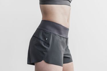 Nobull Pace 3" Women's Shorts Dark Grey | Australia (YU1628)